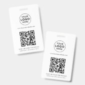 Badge Add QR Code and Business Logo Custom (Avant & arrière)