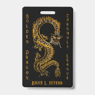 Badge Adhésion à la ligue de cornhole du dragon noir gri