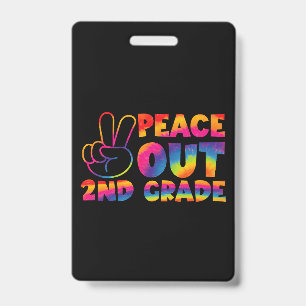 Badge Adieu deuxième année Tie Dye dernier jour 2e année