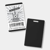 Badge ADMISSION VIP Backstage Pass Rock 'N' Roll Party (Avant & arrière)
