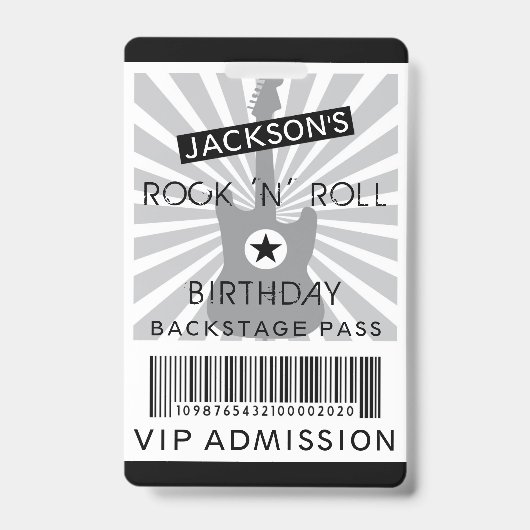 Badge ADMISSION VIP Backstage Pass Rock 'N' Roll Party (Avant)