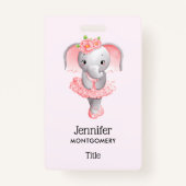 Badge Adorable Ballerina Elephant En Pointe (Dos)