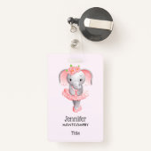 Badge Adorable Ballerina Elephant En Pointe (Back with Retractable)