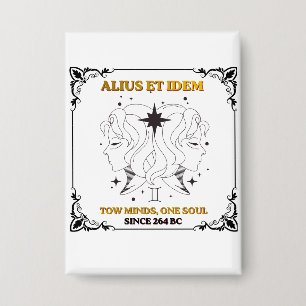 Badge Affiche de carte de tarot de zodiaque Gémeaux vint