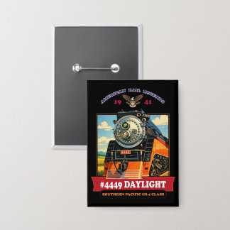 Badge Affiche Vintage Locomotive à Vapeur de Jour SP GS-