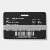 Badge Agent correctionnel - Photo - Numéro de Jailor pro (Arrière)