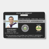 Badge Agent correctionnel - Photo - Numéro de Jailor pro (Avant)