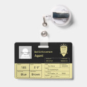 Badge Agent de caution (Dos avec clip rétractable)