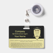 Badge Agent de caution (Face avec clip rétractable)