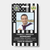 Badge Agent de Correction Photo Logo Prison Gardien ID (Avant)