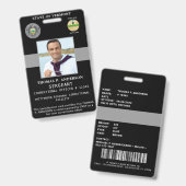 Badge Agent de correction professionnel Logo Photo ID (Avant & arrière)