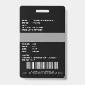 Badge Agent de correction professionnel Logo Photo ID (Arrière)