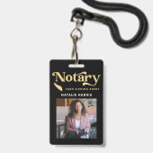 Badge Agent de prêt notaire or élégant (Avant avec lanière)