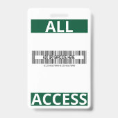 Badge Agent de sécurité verte Employé d'impression perso (Arrière)