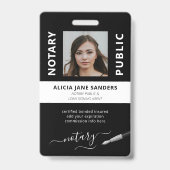 Badge Agent de signature de notaire noir et blanc profes (Avant)