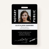 Badge Agent de signature de notaire noir professionnel (Devant)