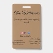 Badge agent de signature de prêt notaire public ajouter  (Arrière)