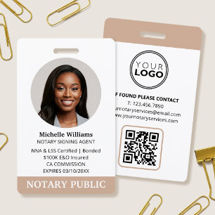 Badge Agent de signature de prêt notaire public Photo ID