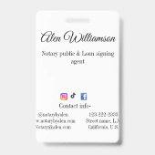 Badge Agent de signature de prêt public notaire ajouter  (Back)