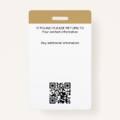 Badge Agent de signature de prêt public notaire ID photo (Dos)