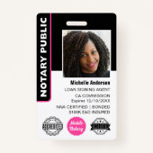 Badge Agent de signature de prêt public notaire ID photo (Devant)