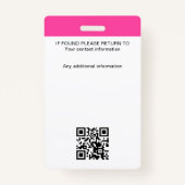 Badge Agent de signature de prêt public notaire ID photo (Dos)