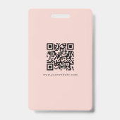 Badge Agent de signature notariale Code QR photo rose mo (Arrière)