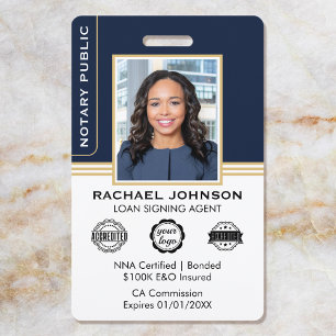 Badge Agent de signature notariale de style classique ID
