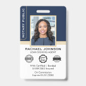Badge Agent de signature notariale de style classique ID (Avant)