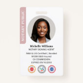 Badge Agent de signature publique de notaire élégant ID (Devant)