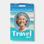 Badge Agent de voyage ID Blue Ocean Beach Employé (Avant)