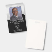 Badge Agent immobilier en noir et argent (Avant & arrière)