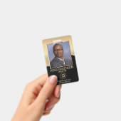Badge Agent immobilier en noir et or (Manuel / portable)