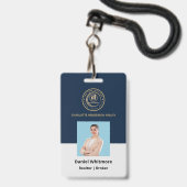 Badge Agent immobilier | Marque de propriété de logo per (Avant avec lanière)