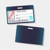 Badge Agent secret Détective Spy Mystery Party (Front & Back)