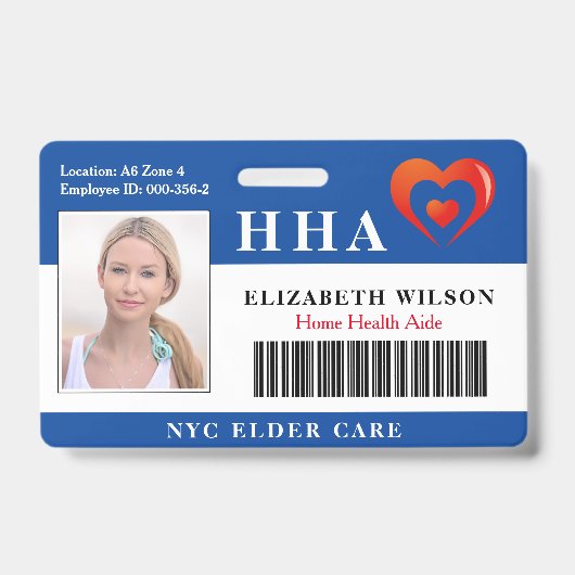 Badge Aide à domicile | Photo d'identité médicale (Avant)