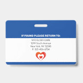 Badge Aide à domicile | Photo d'identité médicale (Arrière)