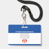 Badge Aide à domicile | Photo d'identité médicale (Arrière avec lanière)