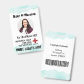 Badge Aide en santé à domicile - Infirmière certifiée -  (Recto et verso)