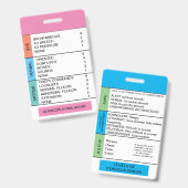 Badge Aide-mémoire GCS/État de conscience pour le porte- (Avant & arrière)