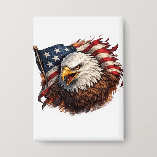 Badge Aigle Américain Féroce – Conception de Puissance P (Recto)