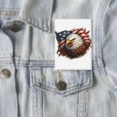 Badge Aigle Américain Féroce – Conception de Puissance P (Insitu)