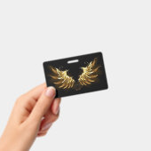 Badge Ailes d'Ange d'or sur arrière - plan noir (À main)