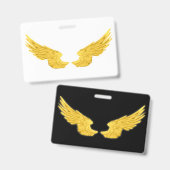 Badge Ailes d'ange dorées tombées (Avant & arrière)