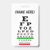 Badge Aimant de tableau d'acuité visuelle (Arrière)