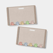 Badge Aimant de texture en papier kraft faux avec emprei (Avant & arrière)