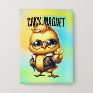 Badge Aimant Poussin Mignon Drôle de Pâques