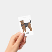 Badge Airedale terrier dog cartoon (Handheld)