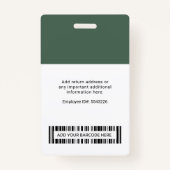 Badge Ajouter le logo de l'entreprise - ID photo de l'em (Dos)