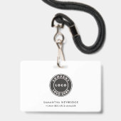 Badge Ajouter le logo de l'entreprise Nom de l'employé d (Arrière avec lanière)